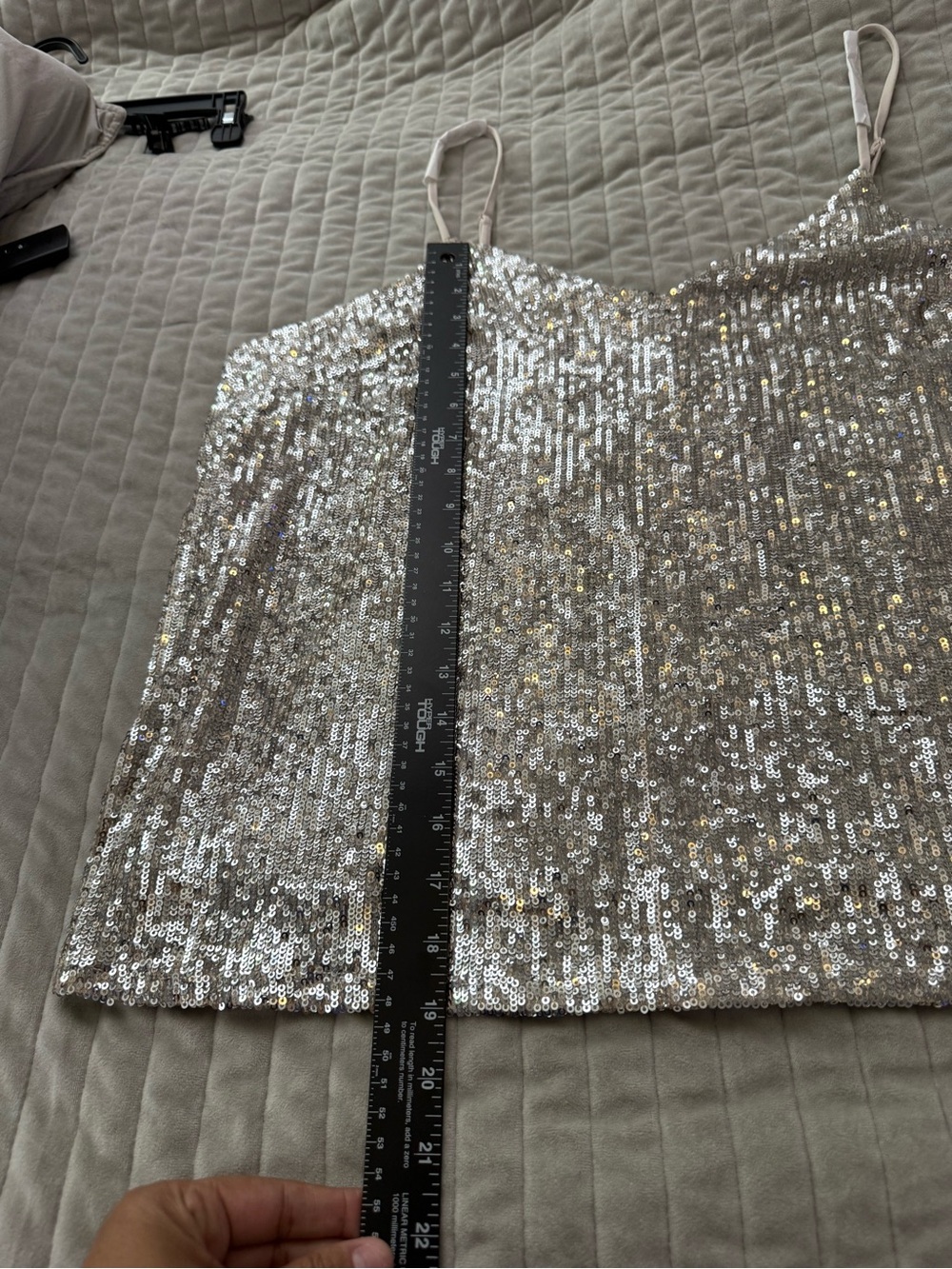Express XL Champagne Sequin Cami Tank Top NWT Party Holiday Going Out - Picture 6 of 9